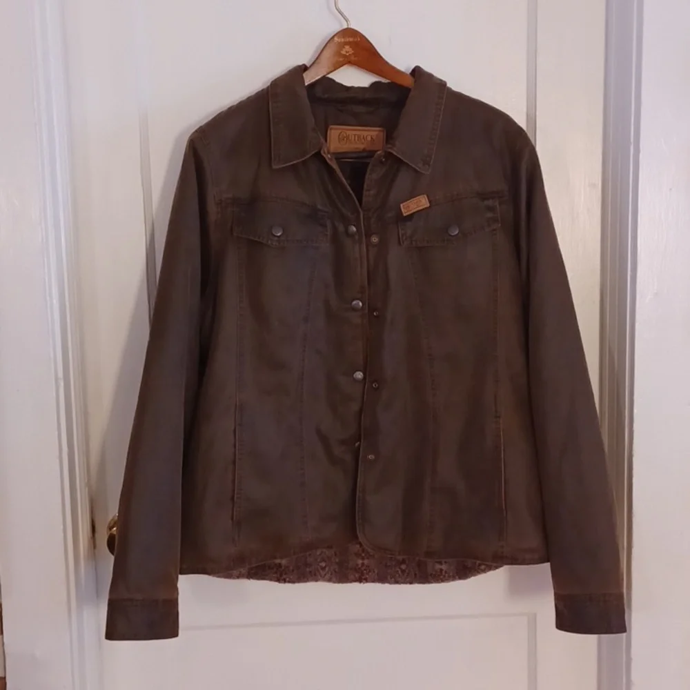 Outback trading company jacket fleece lined women's size xlarge brown ma…